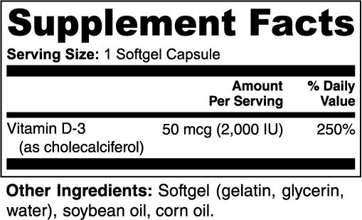 lumen relief Vitamin D3 2,000 IU Softgels - Bone & Immune Support